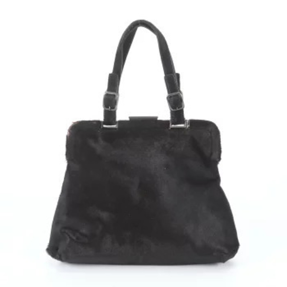Prada Vitello Daino Shopping Leather Tote Bag Black White